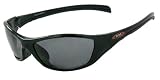 SOS X-Wrap Sport Black Roadrash Sunglasses w Black Rubber Tips by 