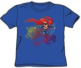 Superman Youth Size COOL WORD SUPES Kids Royal Blue T-shirt Tee Shirt