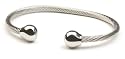 Sabona Professional Steel Twist Magnetic Bracelet with Silver Balls, Size S/M