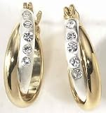 Monet Two-tone Crystal Hoop Earrings GOLDTONE/SILVERTONE