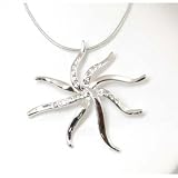 Classy Swarovski Crystal Sun Style Necklace on a 16 Chain by The Olivia Collection