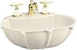 Kohler K-2230-8-47 Anatole pedestal lavatory basin with 8 centers, Almond