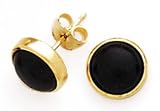 14K 7MM CABOCHON ONYX EARRING