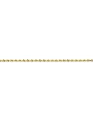 1.5mm Solid 14K Yellow Gold Classic Diamond Cut Rope Link Chain Necklace 16" - 30" Available