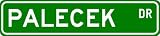 PALECEK Street Sign ~ Personalized Family Lastname Sign ~ Gameroom, Basement, Garage Sign Novelty** ALUMINUM