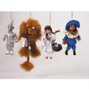 Wizard of Oz Vintage 5″ Porcelain/Cloth Christmas Ornaments (Set of 4)
