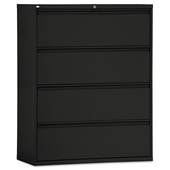 Four-Drawer Lateral File Cabinet 54h Black
