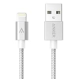 【改善版】【Apple認証 (Made for iPhone取得)】 Anker 第2世代 高耐久ナイロン ライトニングUSBケーブル iPhone 6s/iPhone 6s Plus/iPhone 6/5/iPad Air/ iPad mini/ iPod用 絡み防止 耐熱アルミコンパクト端子 (シルバー 0.9m) A7136041