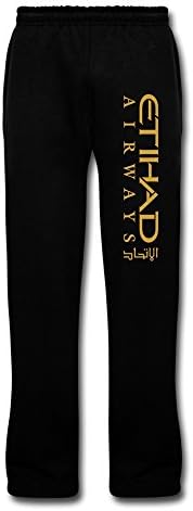 WVCAK Men's Manchester City Logo Etihad Airways Sweatpants With Pocket M Black