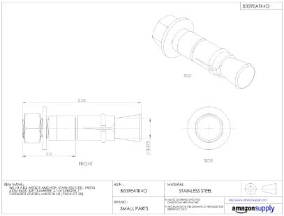 Wej-It Ankr-TITE ATSS Wedge Anchor, 316 Stainless Steel, Meets QQZ-325Z Type II Class 3 and GSA FFS-325 Group II Type 4 Class 1 Specifications, 3/8" Diameter, 2-1/4" Length, 1" Threaded Length (Pack Of 20)