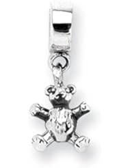 Teddy Bear Dangle Charm in Silver for 3mm Charm Bracelets