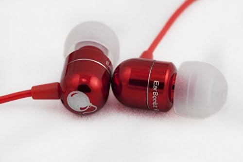 EarBombz A-Bombz Absolute Audio Resolution High Performance Studio Quality In-ear Headphones, Red