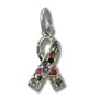 Autism Awareness Ribbon Swarovski Crystal Sterling Silver Charm Pendant
