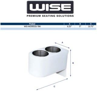 AMRW-WD995SS-809 * Double Drink Holder Pontoon Stainless Cups - Cuddy Marble