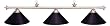 55 Chrome Pool Table Light with Black Shades
