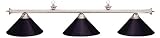 55 Chrome Pool Table Light with Black Shades