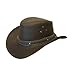 Down Under Leather Hat Brown Medium