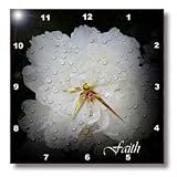 Faith White Peony with effects - 10x10 Wall Clock