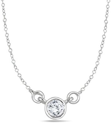 1/4 Carat Diamond Bezel Pendant in 14K White Gold