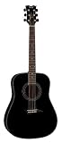 Dean Tradition S2 Solid Top Dreadnaught Acoustic Guitar, Classic Black