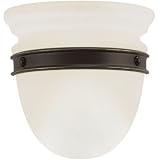 Sea Gull Lighting 94114-71 Ambiance Single-Light Wall Sconce with Dusted Ivory Glass, Antique Bronze