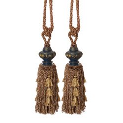 Pair of Bronze and Pale Yellow Tassels by Luxury Lane