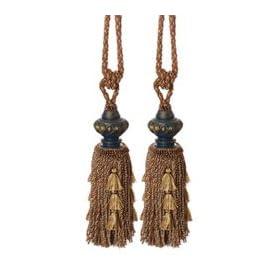 Pair of Bronze and Pale Yellow Tassels