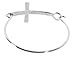 JOTW 2 Pieces of Silvertone Iced Out Cross Bangle Bracelet (F-244)