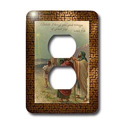 Sandy Mertens Vintage Christmas Designs - Vintage Shepherds and the Star of Bethlehem - Light Switch Covers - 2 plug outlet cover
