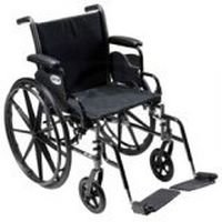 Drive Medical Cruiser III Light Weight Wheelchair with Various Flip Back Arm Styles and Front Rigging Options, Black, 20