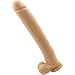 Sex Toys, 14 Inch Extreme Dong, Dildo Cock and Balls with Suction, Natural Flesh, Made in US