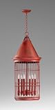 Conical Red Bird Cage 6 Light Entryway Chandelier