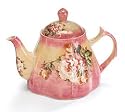 Beautiful Stoneware Rose Teapot For Fine Dining, Kitchen Decor And Teas