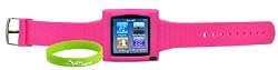 CrazyOnDigital Apple Nano 6th Generation Pink Watchband - Free Bonus Wristband Included