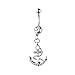 docooler 316L Surgical Steel Body Jewelry Rhinestone Anchor Dangle Button Barbell Belly Navel Ring Bar Piercing Chain