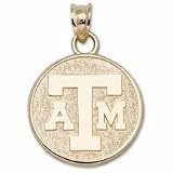 Texas A & M Aggies 5/8 Round ATM Pendant - 10KT Gold Jewelry
