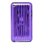 Gel Striped Flexi Case for Apple iPod Touch 4G (4th Generation) - Purple