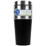NBA Golden State Warriors 16-Ounce Stainless Steel Travel Tumbler with Black Sleeve
