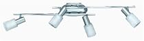 Trio 8701441-07 Energiespar-Balken, Nickel matt, Gläser alabasterfarbig