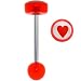 Red Acrylic Red Heart Logo Barbell Tongue Ring