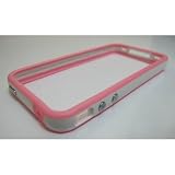 White and Pink Premium Bumper Case for Apple iPhone 4 - AT&T
