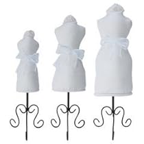3 Pc Set Mini Dress Form Jewelry Display