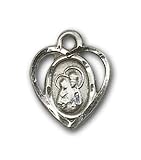Sterling Silver Our Lady of Perpetual Health Pendant with Sterling Silver Lite Curb Chain 18 inch