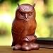 Wood statuette, 'Crested Owl'