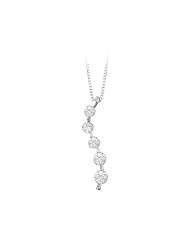 Sterling Silver Cubic Zirconia Journey of Love Pendant with Chain
