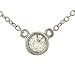 Round Bezel Solitaire Diamond Pendant on Chain .48cttw