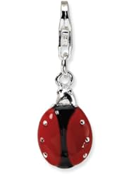 Sterling Silver 3-D Enameled Lady Bug w/Lobster Claw Clasp Clasp Charm