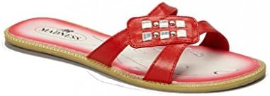 Nichole Simpson Women's Leather Beaded Flat Gladiator Slide Sandal (1261)