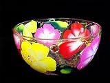 Hibiscus Design - Hand Painted - Serving Bowl - 8 inch diameter