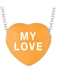 Sweethearts Enamel "My love" Heart on 16" Necklace Pendant with Gift Box
